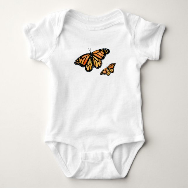 Monarch butterfly wildlife nature baby bodysuit (Front)