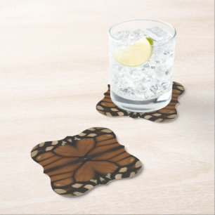 Monarch Butterfly Wing Close Up Pattern Paper Coaster