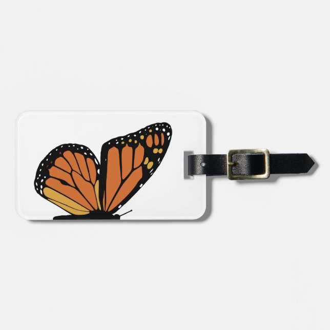 monarch butterfly wing luggage tag (Front Horizontal)