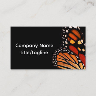 monarch butterfly wing on black custom business card