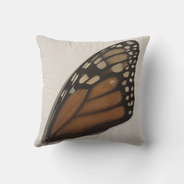 Monarch Butterfly Wing On Paper  Cushion (Back)