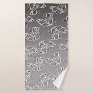 Monarch Butterfly Wings Ombre Warm Monochrome Bath Towel Set