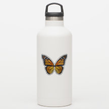 Monarch butterfly wings water bottle