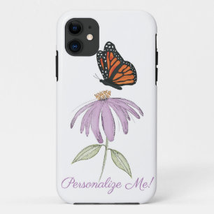 Monarch Butterfly with Purple Cone Flower Case-Mate iPhone Case