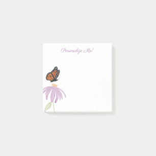 Monarch Butterfly with Purple Cone Flower Post-it Notes