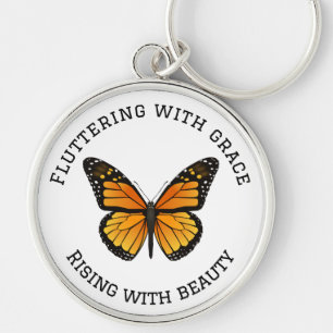 Monarch Butterfly with Quote Key Ring