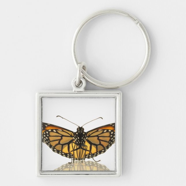 Monarch butterfly with wings spread key ring (Front)