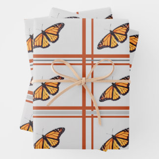 Monarch butterfly wrapping paper sheet