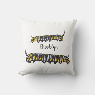 Monarch caterpillar cartoon illustration  cushion