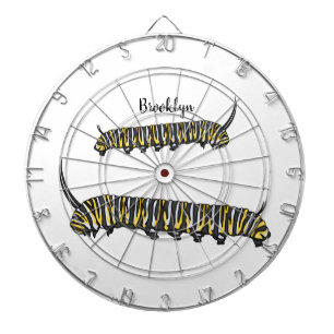 Monarch caterpillar cartoon illustration  dartboard