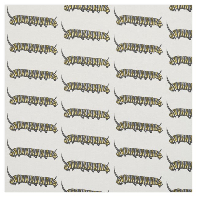 Monarch caterpillar cartoon illustration  fabric (Swatch)