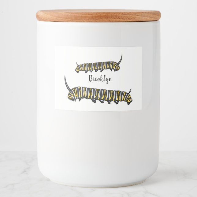 Monarch caterpillar cartoon illustration  food label (Front)