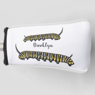 Monarch caterpillar cartoon illustration golf head cover