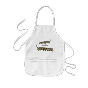 Monarch caterpillar cartoon illustration  kids apron