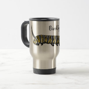 Monarch caterpillar cartoon illustration  travel mug