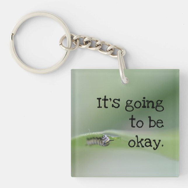 Monarch Caterpillar: It's going to be okay Key Ring (Front)
