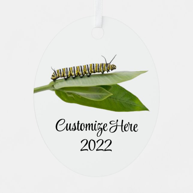 Monarch caterpillar metal tree decoration (Front)