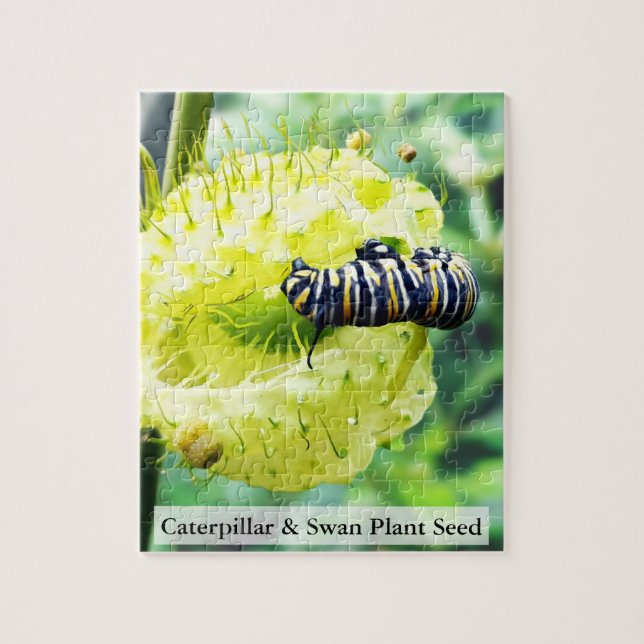 Monarch Caterpillar & Swan Plant Seed 110 Pcs Jigsaw Puzzle (Vertical)