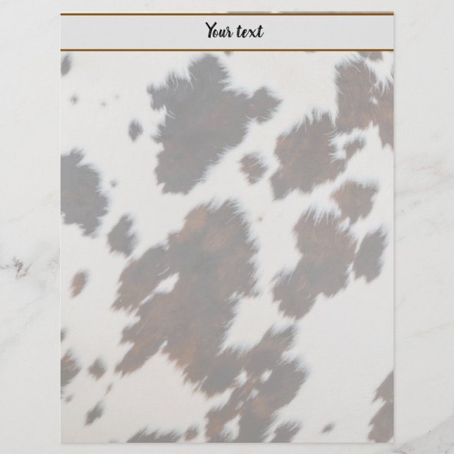 Monarch Cow Black  Fur  Custom Letterhead (Front)