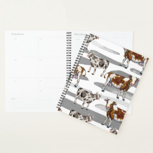 Monarch Cow Black Fur Planner