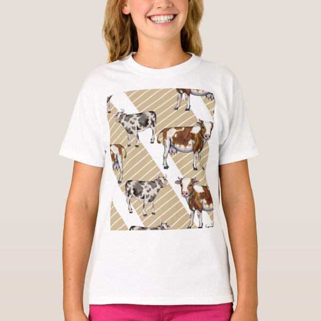 Monarch Cow Black  Fur  T-Shirt (Front)