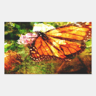 Monarch Grunge Rectangular Sticker