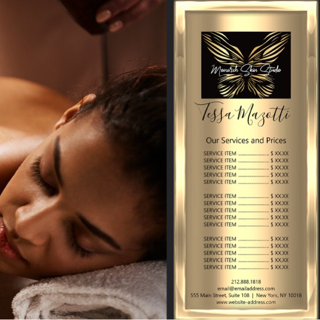 Monarch Hair Makeup Body Skin Care Logo Luxury Rack Card (Monarch Hair Makeup Body Skin Care Logo Luxury Rack Card)