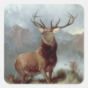 Monarch of the Glen, 1851 Square Sticker