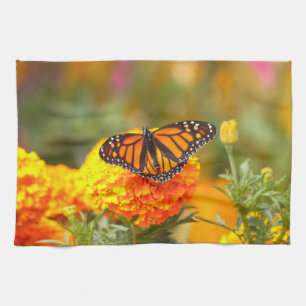 Monarch on a Marigold Tea Towel