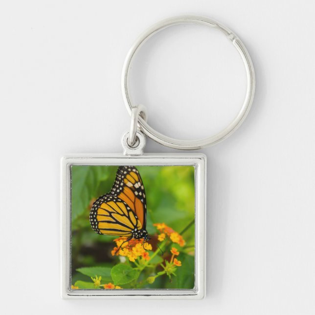 Monarch On Lantana Key Ring (Front)