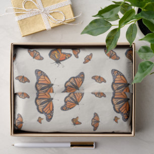 Monarch Orange Butterflies Pattern Tissue Paper