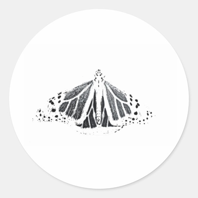 Monarch outline classic round sticker (Front)