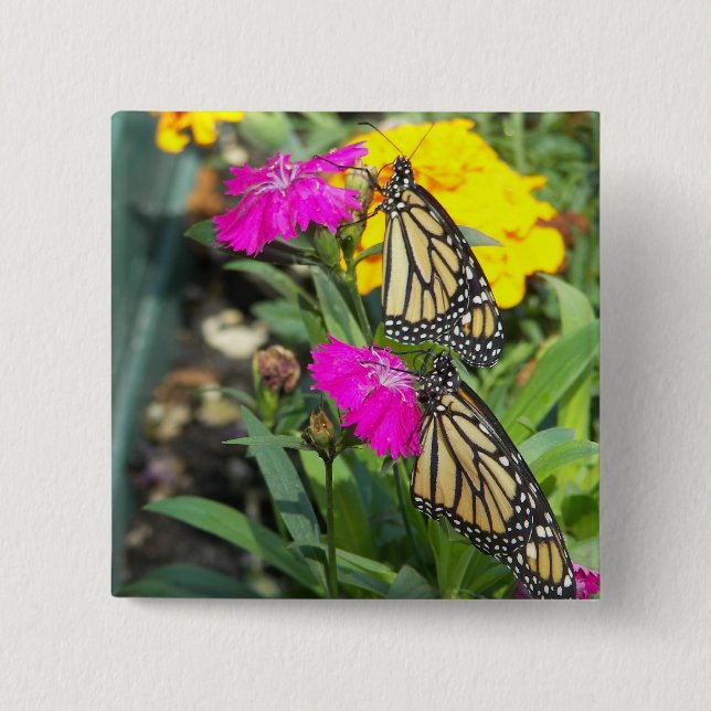 Monarch Twins #2-button 15 Cm Square Badge (Front)