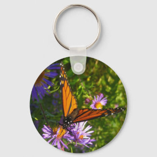 monarch with flwoers key ring