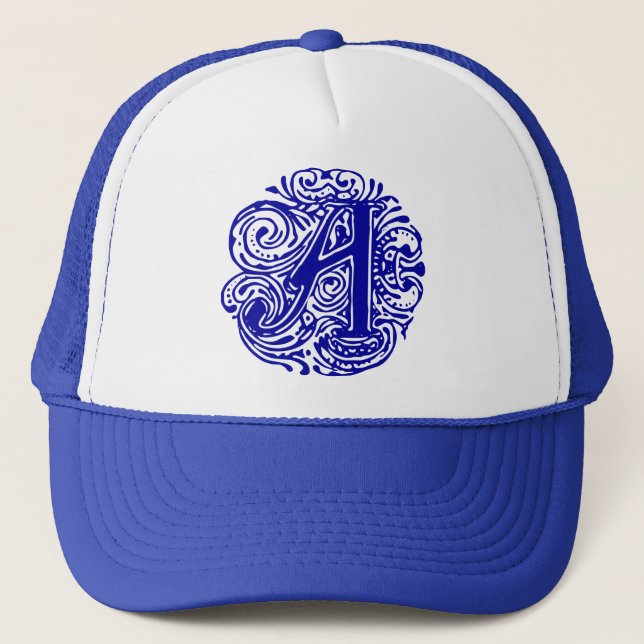 Monarchia Blue "A" Trucker Hat (Front)