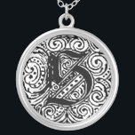Monarchia "S" Silver Plated Necklace<br><div class="desc">Fancy Letter Monogram font called Monarchia. A Victorian vintage style text. Customise this with your artwork or text. Transfer this design to any product.</div>