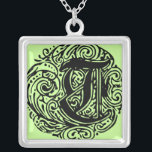 Monarchia "T" Silver Plated Necklace<br><div class="desc">Fancy Letter Monogram font called Monarchia. A Victorian vintage style text. Customise this with your artwork or text. Transfer this design to any product.</div>