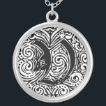 Monarchia "V" Silver Plated Necklace<br><div class="desc">Fancy Letter Monogram font called Monarchia. A Victorian vintage style text. Customise this with your artwork or text. Transfer this design to any product.</div>