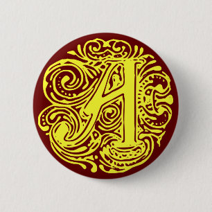 Monarchia Yellow "A" 6 Cm Round Badge