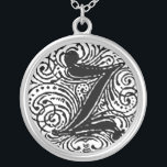 Monarchia "Z" Monogram Pendant Necklace<br><div class="desc">Fancy Letter Monogram font called Monarchia. A Victorian vintage style text. Customise this with your artwork or text. Transfer this design to any product.</div>