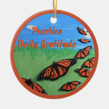 Monarchs Migrating Painted Clay Gratitude