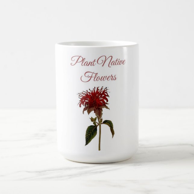 Monarda Plant Native Flowers  Coffee Mug (Center)