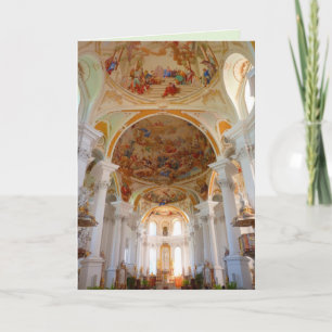 monastery abbey neresheim church greeting card