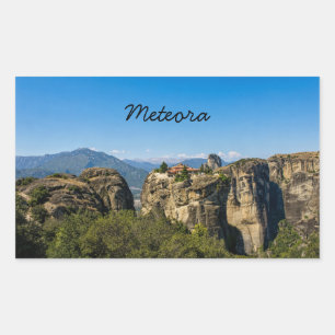 Monastery Above the Rocks Meteora Greece Rectangular Sticker