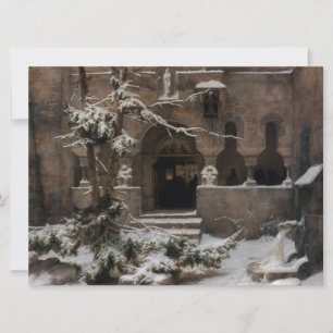 Monastery in Winter Snow (by Karl Lessing) Card