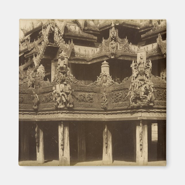 Monastery or Pagoda, detail, probably Mandalay Magnet (Front)