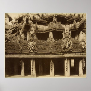 Monastery or Pagoda, detail, probably Mandalay Poster