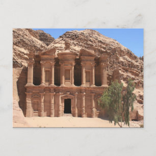 monastery petra tree postcard