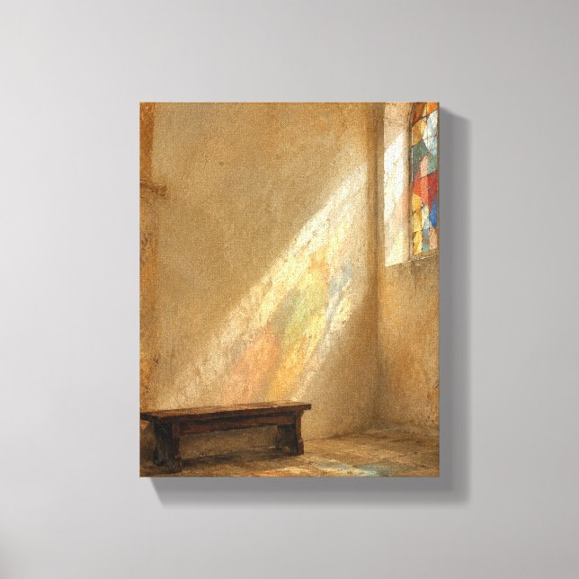 Monastery Sunbeam – Textured Interior Art Canvas Print (Front)