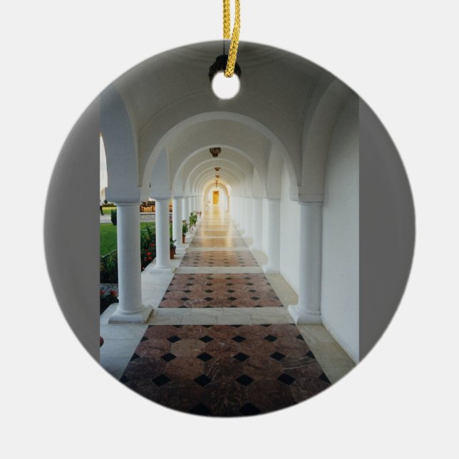Monastic tranquillity ceramic tree decoration (Front)